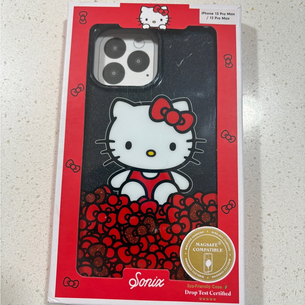 Sonix Hello Kitty iPhone 13 Pro Max Case - Black and Red Hearts